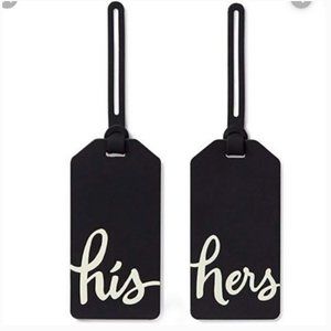 kate spade his hers Two of a Kind Luggage Tags nwt